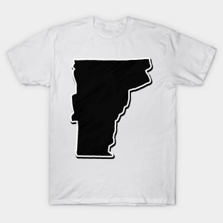 Black Vermont Outline T-Shirt